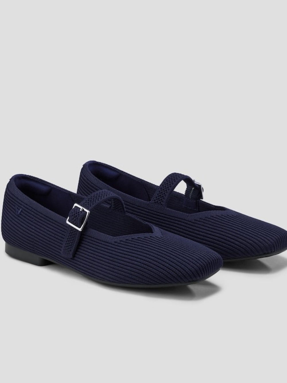 VIVAIA Square-Toe Margot Mary Janes in Navy 7.5 - Picture 3 of 10